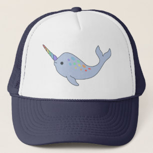 Boné Chapéu do camionista de Narwhal do arco-íris