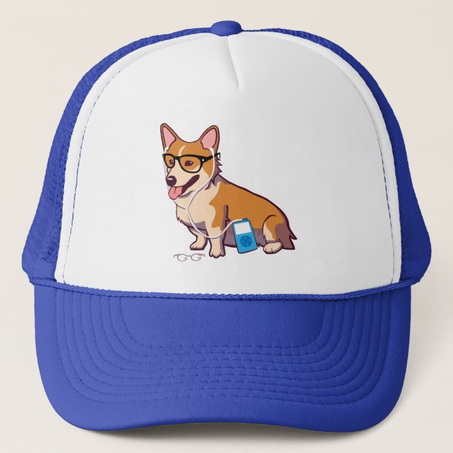 Boné Chapéu do Corgi do hipster (sem texto) (Frente)