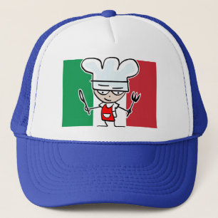 Boné Chapéu do cozinheiro chefe com bandeira italiana