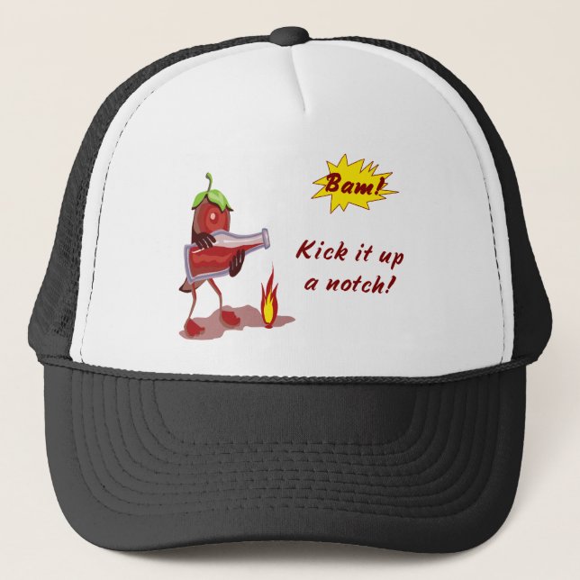 Boné Chapéu do cozinheiro chefe com pimenta vermelha (Frente)
