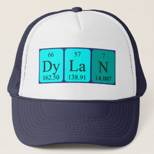 Boné Chapéu do nome da mesa periódica de Dylan