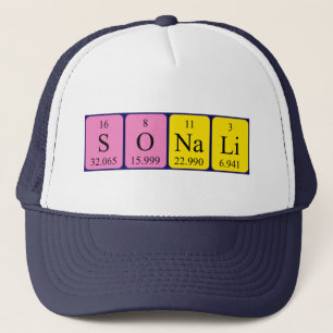 Boné Chapéu do nome da mesa periódica de Sonali
