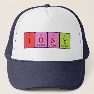 Boné Chapéu do nome da mesa periódica de Tony