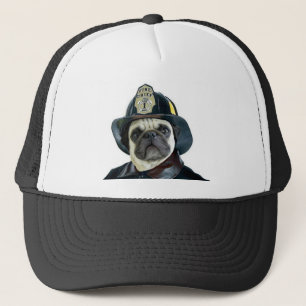 Boné Chapéu do Pug do bombeiro