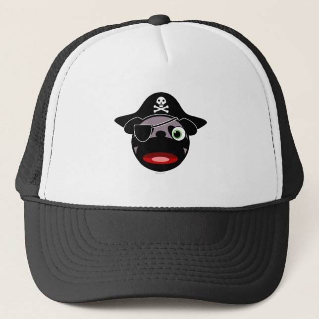Boné Chapéu do Pug do pirata (Frente)