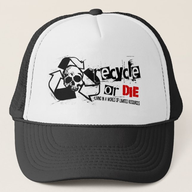 Boné Chapéu do reciclar dos recursos limitados (Frente)