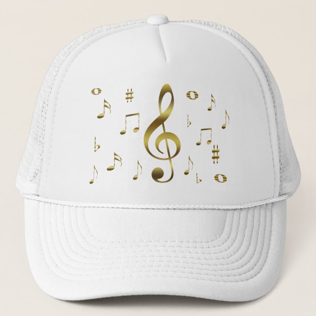 Boné Chapéu Dourado das notas musicais (Frente)