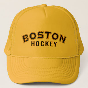 Boné Chapéu Dourado de Caminhoneiro de Boston Hockey