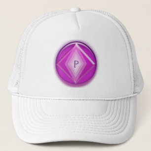 Boné Chapéu - Emblema tridimensional em roxo e rosa