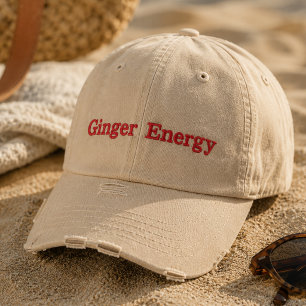 Boné Chapéu Embroidered Ginger Energy Chapéu engraçad