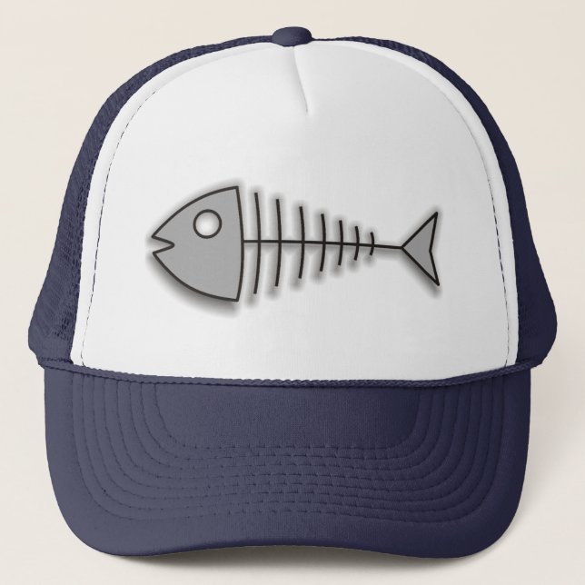 Boné Chapéu engraçado do pescador dos ossos de peixes (Frente)