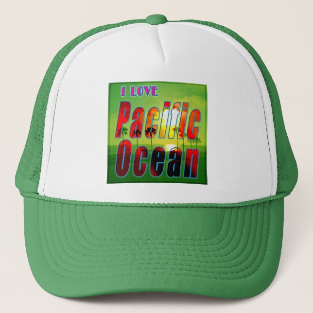 Boné Chapéu "EU AMO Oceano Pacífico" (Frente)