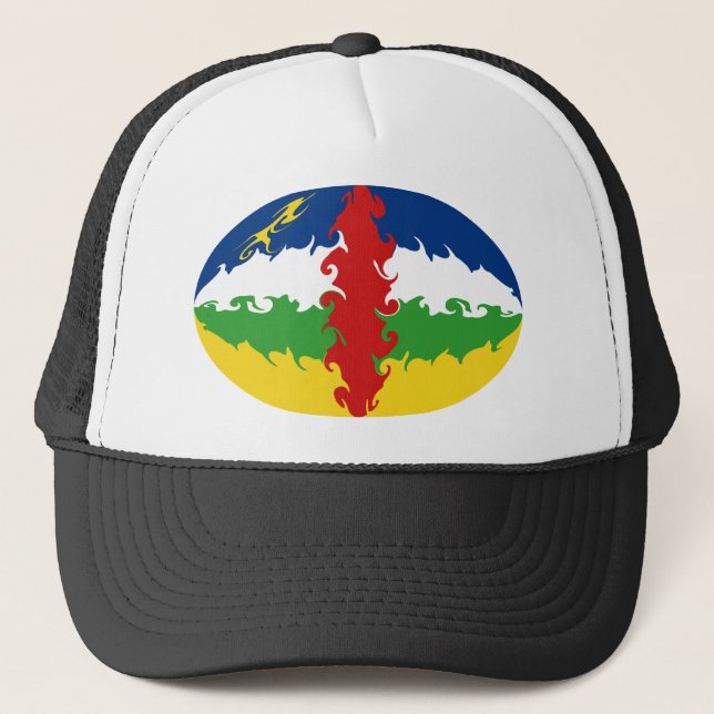 Boné Chapéu Gnarly da bandeira de Centrafrique (Frente)