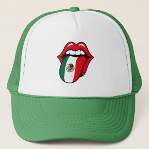 Boné Chapéu Língua da Bandeira do México – Fã Divertido