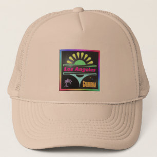 Boné Chapéu "Los Angeles Colorful Black Background"