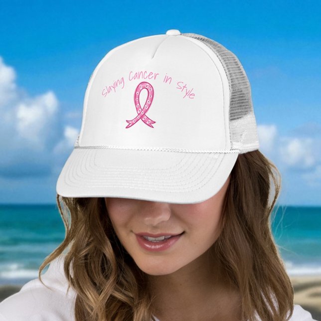 Boné Chapéu Matando o Câncer com Estilo | Fita Rosa (Criador carregado)