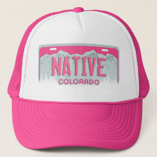 Boné Chapéu nativo cor-de-rosa da matrícula de Colorado