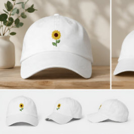 Boné Chapéu Personalizado com Girassol Bordado Floral N