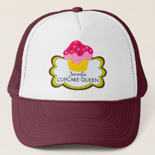 Boné Chapéu Personalizado de Cupcake Rosa Whimsical