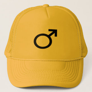 Boné Chapéu preto e amarelo do símbolo masculino