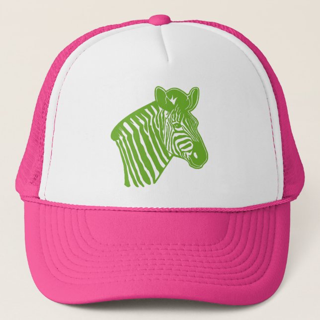 Boné Chapéu retro do camionista da zebra (Frente)