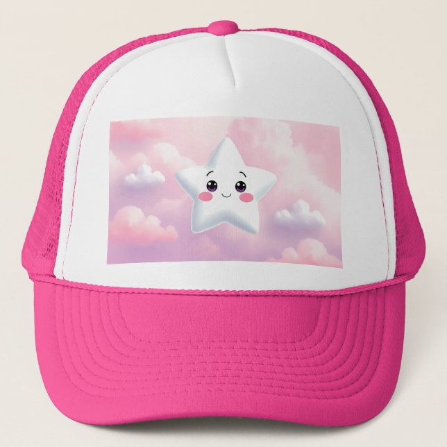 Boné Chapéu Rosa Cor-de-Rosa Céu-Cor-de-Rosa (Frente)