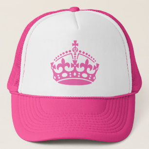 Boné Chapéu rosa keep calm com logotipo da coroa.