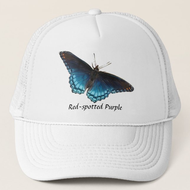 Boné chapéu roxo Vermelho-manchado da borboleta (Frente)