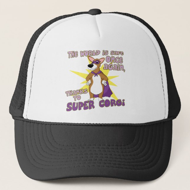 Boné Chapéu super do Corgi (Frente)
