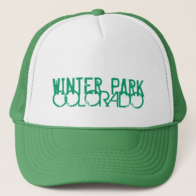 Boné Chapéu verde simples do Winter Park Colorado (Frente)