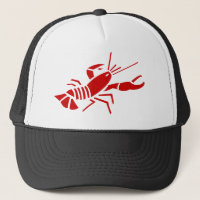 Chapéu vermelho do camionista da lagosta