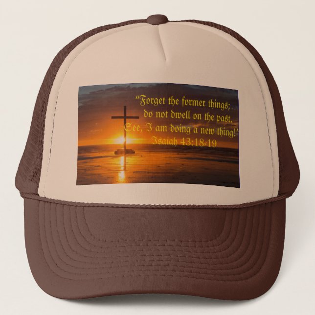 Boné Chapéu verso bíblia (Isaiah 43:18-19) (Frente)