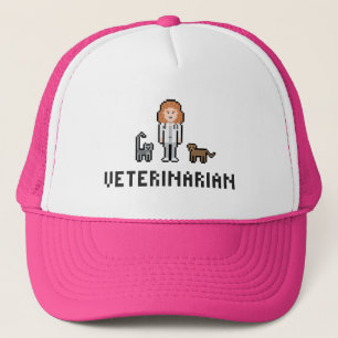 Boné Chapéu veterinário fêmea do pixel