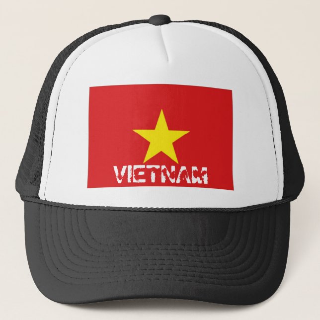 Boné Chapéu vietnamiano da lembrança da bandeira de (Frente)