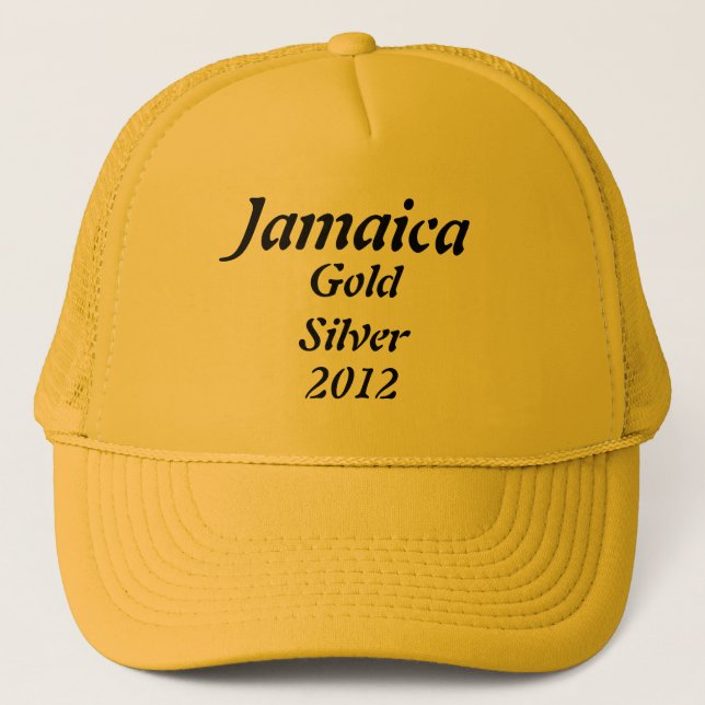 Boné Chapéus de caminhoneiro de ouro da Jamaica (Frente)