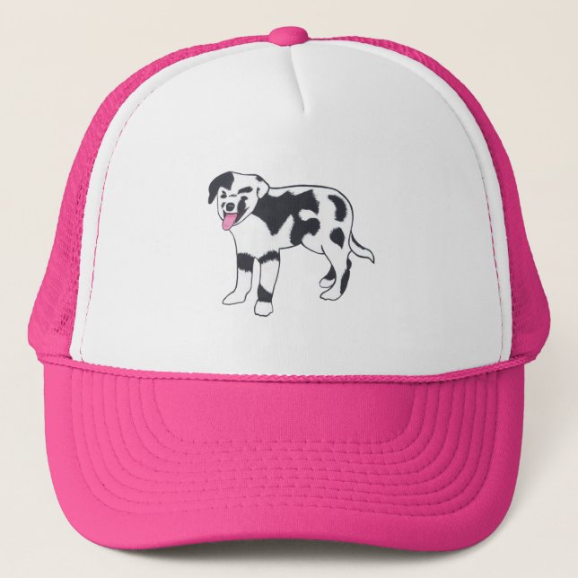 Boné Chapéus de Cão Pretos e Brancos (Frente)