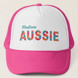 Boné Chapéus de nome personalizado AUSSIE colorido