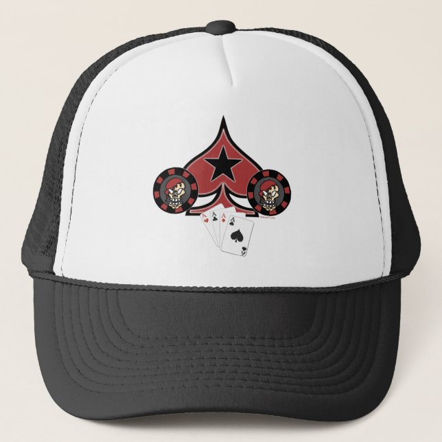 Boné Chapéus de Pokerchip do crânio (Frente)
