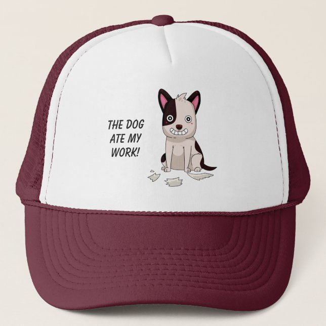 Boné Chapéus de texto personalizados do Cachorro Engraç (Frente)