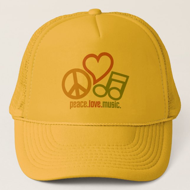 Boné Chapéus Musicais do Peace Love - escolha a cor (Frente)