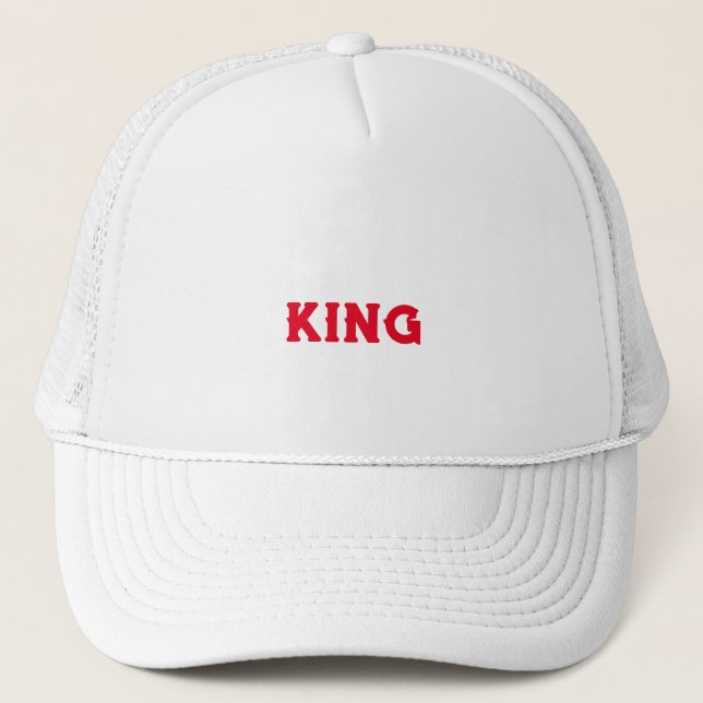 Boné Chapéus Personalizados de Caminhão Rei Texto Branc (Frente)