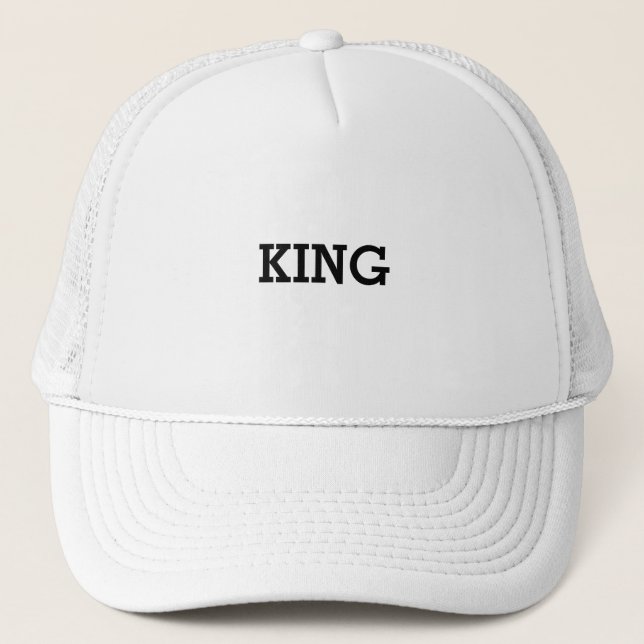 Boné Chapéus Personalizados Rei Texto Branco para Camin (Frente)
