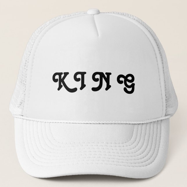 Boné Chapéus Personalizados Rei Texto Branco para Camin (Frente)