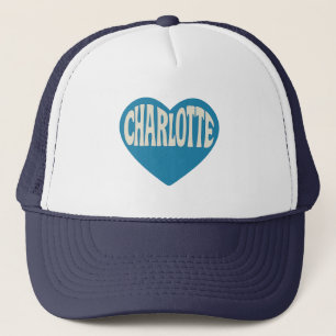 Boné Charlotte NC Retro Heart Design - Vintage Font