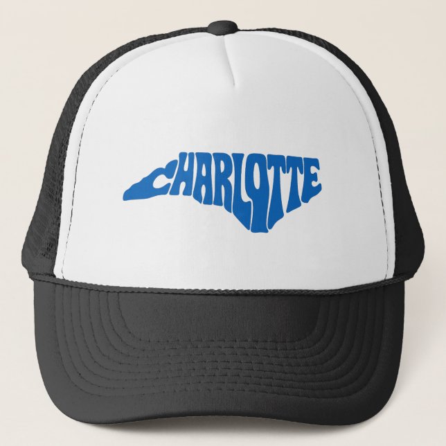 Boné Charlotte North Carolina Retro State Shape Design (Frente)
