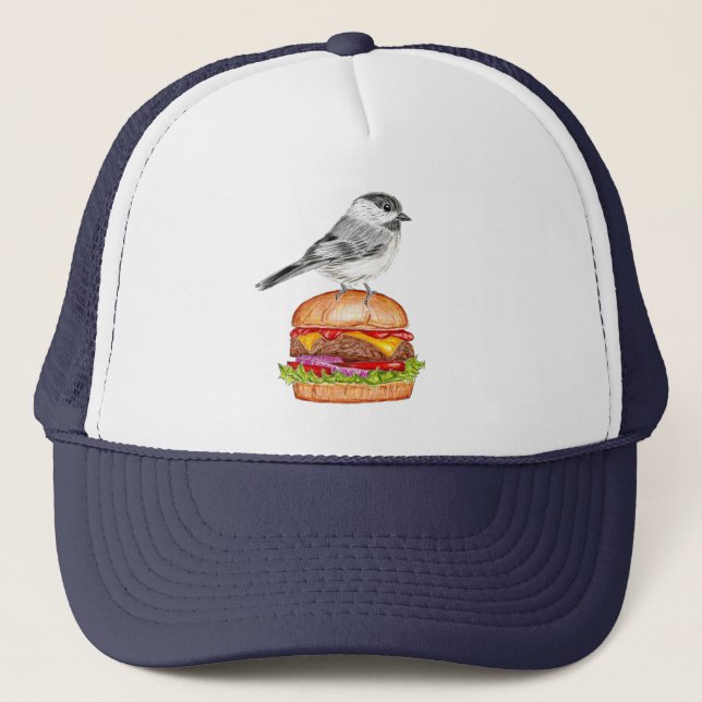 Boné Cheeseburger Bird Lake Tahoe Chickadee (Frente)