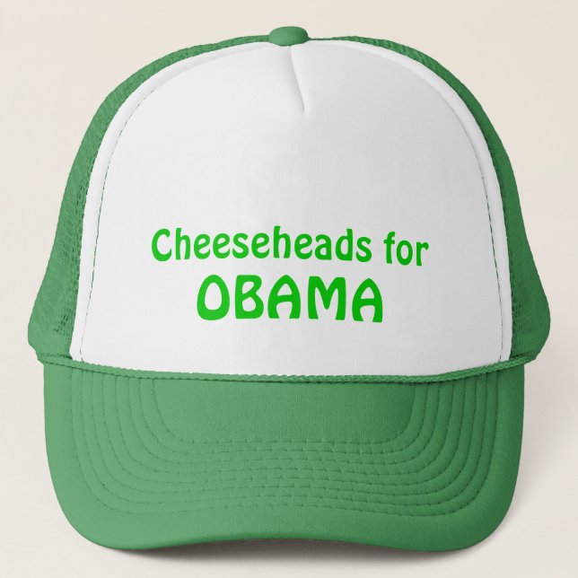 Boné Cheeseheads para o chapéu do camionista de Obama, (Frente)
