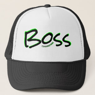 Boné chefe do chapéu do camionista do logotipo