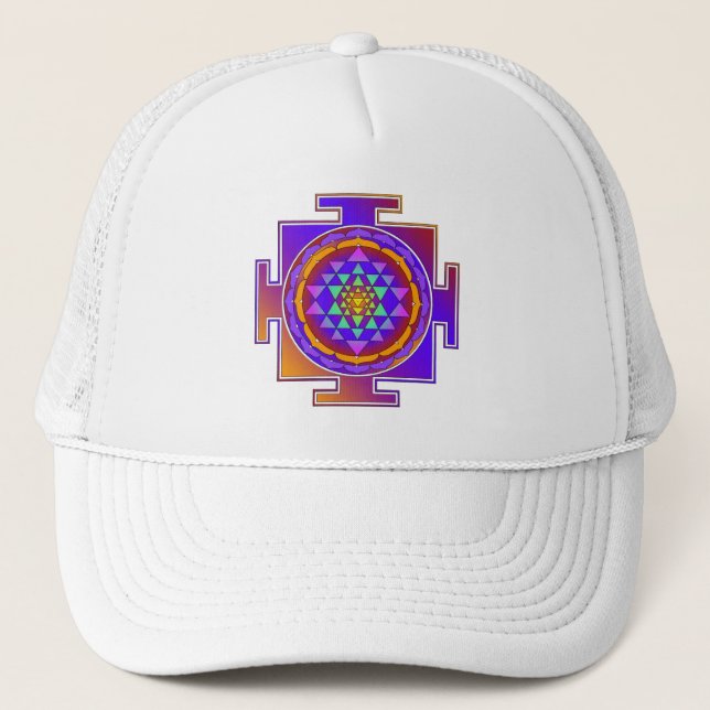Boné CHEIO SRI YANTRA colorido + suas ideias (Frente)