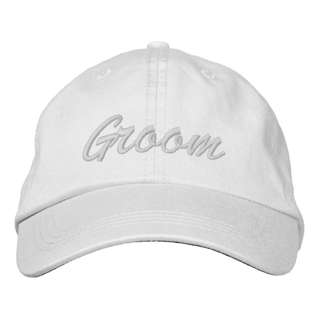 Boné Chic Groom blush rosa script branco fofo (Frente)